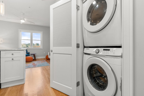 laundry area at RoostUp coliving in Boston