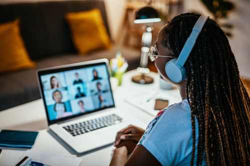 wfh video call at RoostUp coliving in Boston